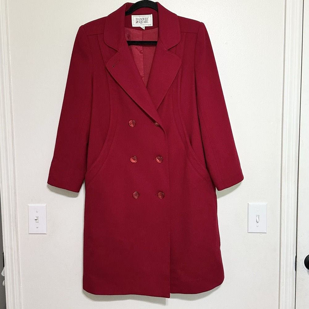 Vintage Union Made Hanover  Square Double-breasted Overcoat‎ - Medium 100% Wool
